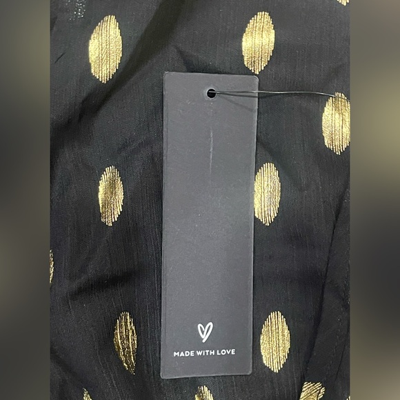 Lulu's Black and Gold Polka Dot Dress - Picture 5 of 6